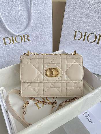 Dior Miss Caro Mini Bag Powder Beige Macrocannage Lambskin Size 18 x 12 x 5.5 cm