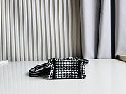 Dior Book Tote Mini Phone Bag Black and White Micro-Houndstooth Embroidery Size 13 x 18 x 5 cm - 5