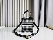 Dior Book Tote Mini Phone Bag Black and White Micro-Houndstooth Embroidery Size 13 x 18 x 5 cm - 3