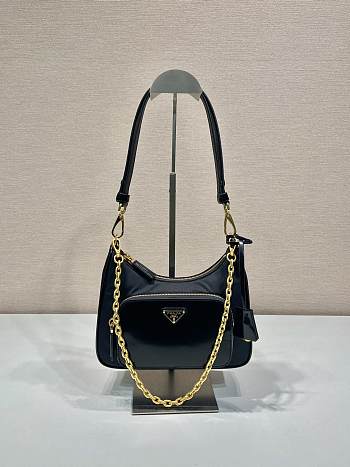 Prada Re-Nylon And Brushed Leather Mini-bag Black Size 22x19.5x6cm