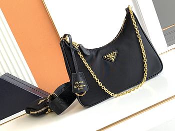 Prada Re-Edition 2005 Re-Nylon Bag Black/Gold Size 22x18x6 cm
