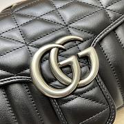 Gucci GG Marmont Small Shoulder Bag Black/Silver 443497 Size 26x15x7 cm - 2