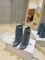 Givenchy Shark Lock Ankle Boots In denim With Pearls - 1