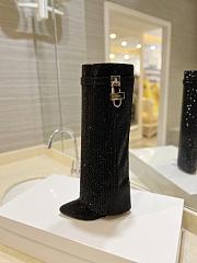 Givenchy Shark Lock Boots In Satin With Strass | Black - 3