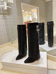 Givenchy Shark Lock Boots In Satin With Strass | Black - 1