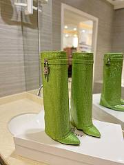 Givenchy Shark Lock Boots In Satin With Strass | Green - 1
