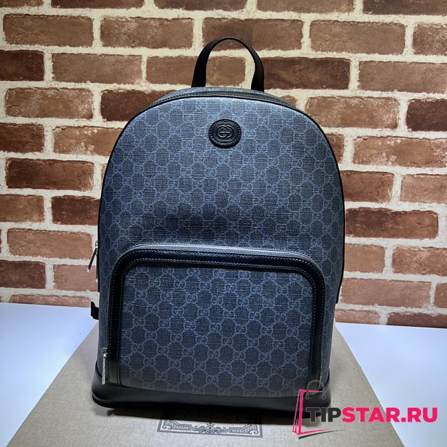 Gucci Backpack With Interlocking G Black GG Supreme canvas ‎704017 Size 32x40x15 cm - 1