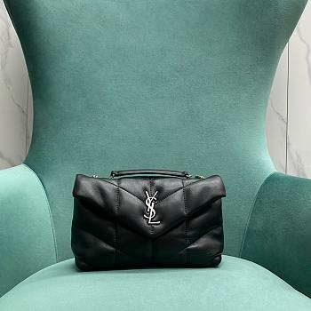 YSL Puffer Toy Bag In Quilted Lambskin Black/Silver 759337 Size 23 X 15,5 X 8,5 CM
