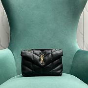 YSL Puffer Toy Bag In Quilted Lambskin Black/Gold 759337 Size 23 X 15,5 X 8,5 CM - 1