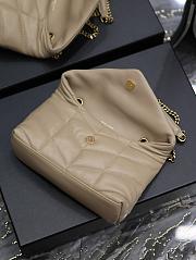 YSL Puffer Toy Bag In Quilted Lambskin Dark Beige 759337 Size 23 X 15,5 X 8,5 CM - 3