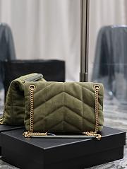 YSL Small Puffer In Quilted Velvet Pale Olive Size 29 X 17 X 11 CM - 5