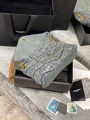YSL Small Puffer In Suede And Denim 577476 Size 29 X 17 X 11 CM - 2