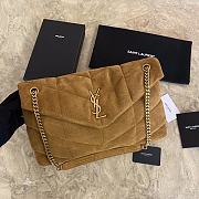 YSL Small Puffer In Suede Cinnamon 577476 Size 29 X 17 X 11 CM - 1