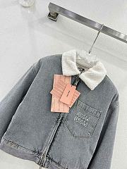Miumiu Embroidered Denim Blouson Jacket - 4
