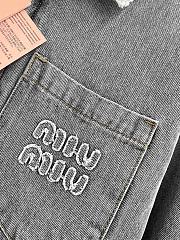 Miumiu Embroidered Denim Blouson Jacket - 5