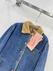 Miumiu Embroidered Denim Blouson Jacket Sapphire Blue - 5