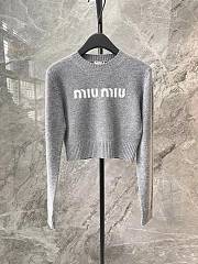 Miumiu Wool And Cashmere Sweater Grey - 1