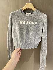 Miumiu Wool And Cashmere Sweater Grey - 3