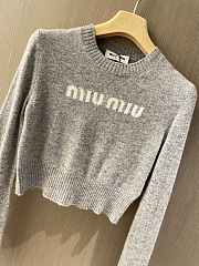 Miumiu Wool And Cashmere Sweater Grey - 5