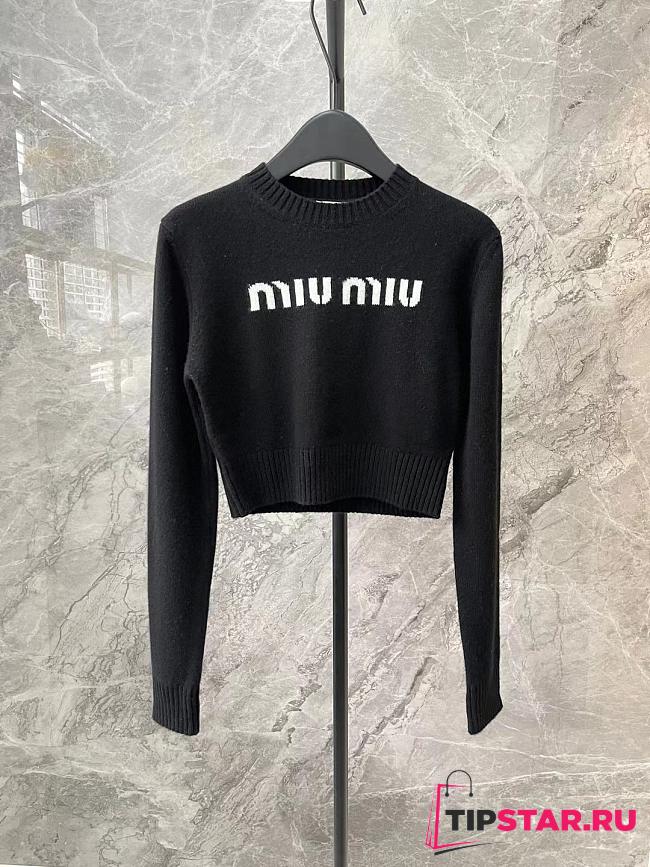 Miumiu Wool And Cashmere Sweater Black - 1