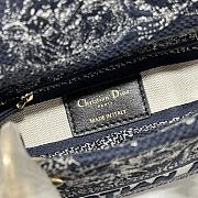 Dior Mini Lady D-Lite Bag Blue Toile de Jouy Reverse Embroidery Size 17 x 15 x 7 cm - 2
