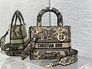 Dior Medium Lady D-Lite Bag Chocolate Brown and Black Toile de Jouy Embroidery Size 24 x 20 x 11 cm - 1