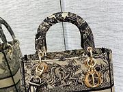 Dior Medium Lady D-Lite Bag Chocolate Brown and Black Toile de Jouy Embroidery Size 24 x 20 x 11 cm - 2