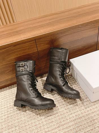 Dior D-Trap Ankle Boot Black Calfskin and Shearling