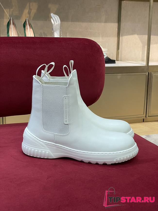 Dior D-racer Ankle Boot White Calfskin - 1