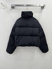 Miumiu Cropped Nylon Down Jacket Black/White - 4