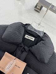 Miumiu Cropped Nylon Down Jacket Black/White - 5