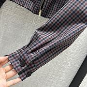 Miumiu Gingham Check Blouson Jacket Garnet - 4