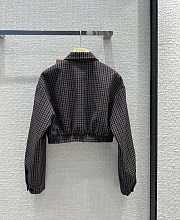 Miumiu Gingham Check Blouson Jacket Garnet - 5