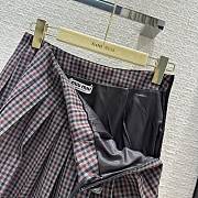 Miumiu Gingham Check Skirt Garnet - 4