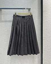 Miumiu Gingham Check Skirt Garnet - 3