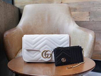 Gucci GG Marmont Mini Bag 751526 White Size 21*12*5cm