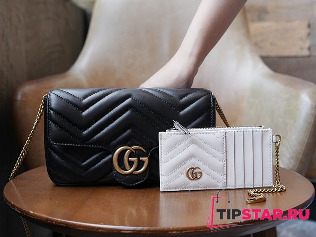 Gucci GG Marmont Mini Bag 751526 Black Size 21*12*5cm - 1