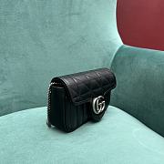 Gucci GG Marmont Super Mini Bag 476433 Black/Silver Size 16.5*10*5cm - 4