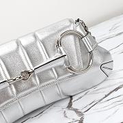 Gucci Horsebit Chain Medium Shoulder Bag 764255 Silver Size 38x15x16cm - 3