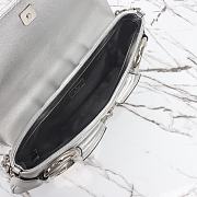 Gucci Horsebit Chain Medium Shoulder Bag 764255 Silver Size 38x15x16cm - 4