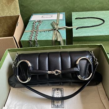 Gucci Horsebit Chain Medium Shoulder Bag 764255 Black Size 38x15x16cm