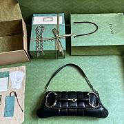 Gucci Horsebit Chain Medium Shoulder Bag 764255 Black Size 38x15x16cm - 3