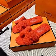 Hermes Oran sandal In Shearling Orange - 5