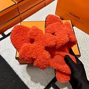 Hermes Oran sandal In Shearling Orange - 4