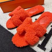 Hermes Oran sandal In Shearling Orange - 3