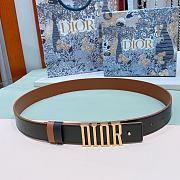 Dior D-Fence Reversible Belt Golden Saddle and Black Smooth Calfskin 3cm - 1