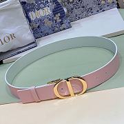 Dior 30 Montaigne Reversible Belt White & Pink Smooth Calfskin 3.5 cm - 3