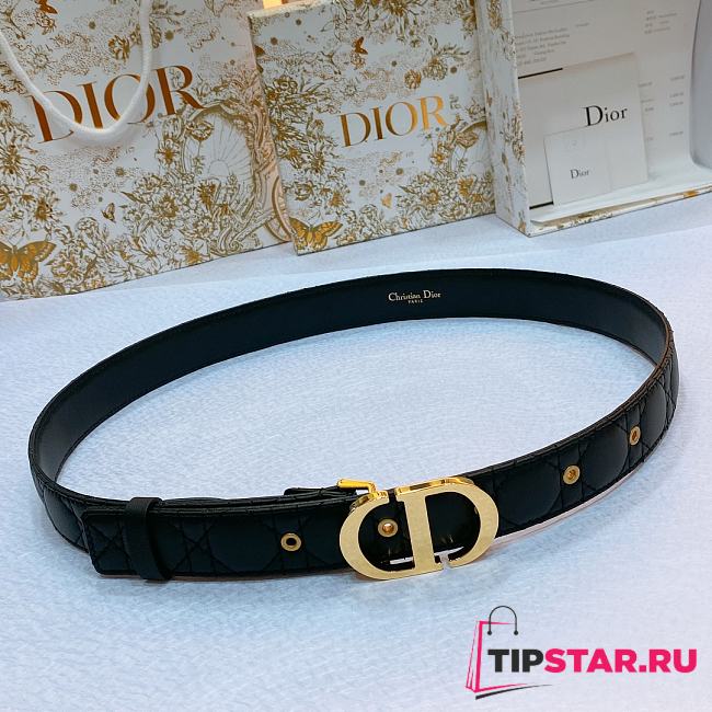 Dior 30 Montaigne Belt Black Cannage Calfskin 3cm - 1