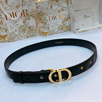 Dior 30 Montaigne Belt Black Cannage Calfskin 3cm
