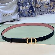 Dior 30 Montaigne Reversible Belt Black and Ethereal Pink Smooth Calfskin 2cm - 1